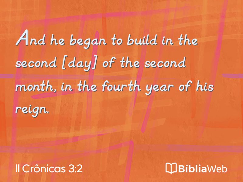 II Crônicas 3:2 em imagem para compartilhar