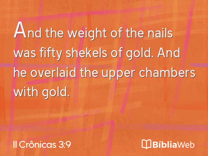 II Crônicas 3:9 em imagem para compartilhar
