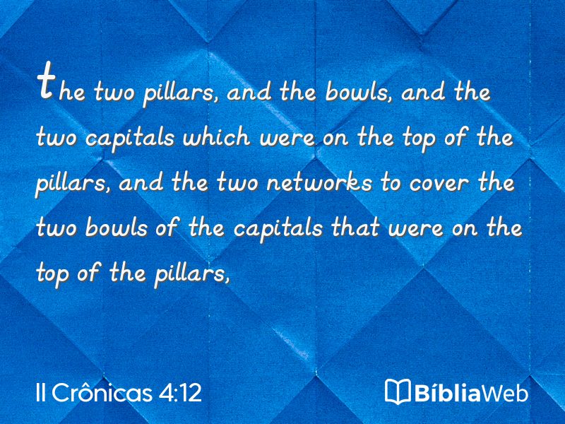 II Crônicas 4:12 em imagem para compartilhar