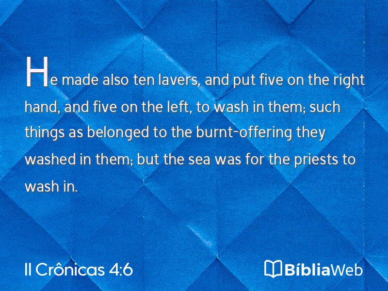 II Crônicas 4:6 em imagem para compartilhar