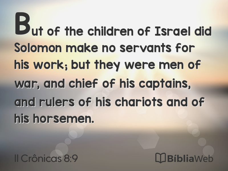 II Crônicas 8:9 em imagem para compartilhar