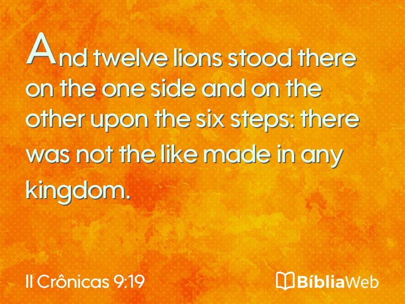 II Crônicas 9:19 em imagem para compartilhar