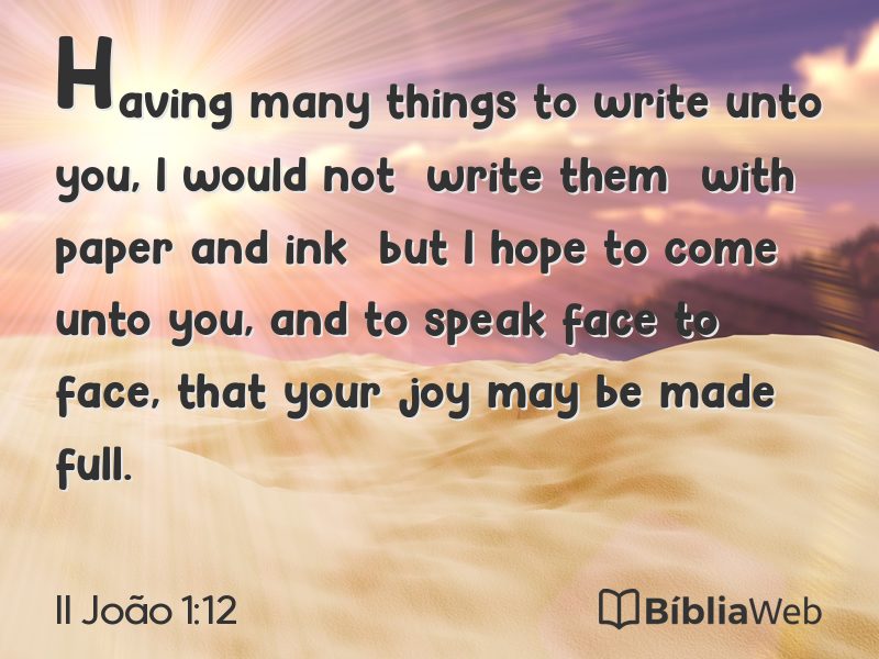 II João 1:12 em imagem para compartilhar