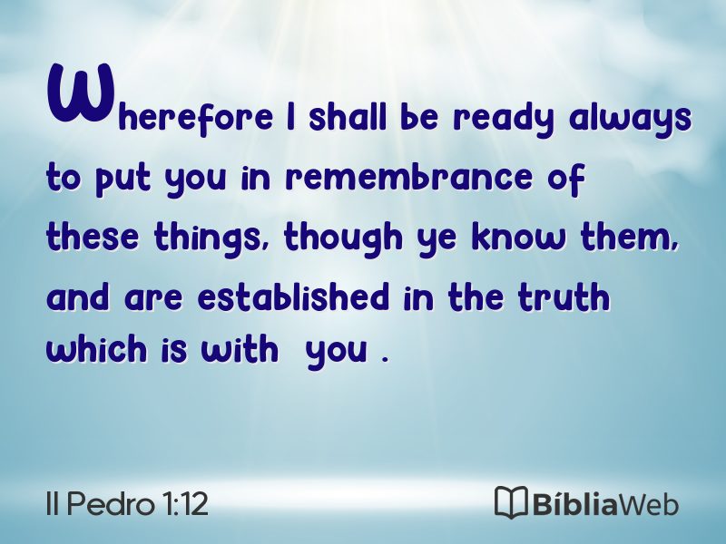 II Pedro 1:12 em imagem para compartilhar