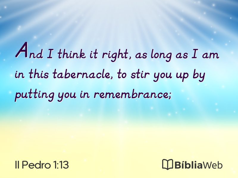 II Pedro 1:13 em imagem para compartilhar