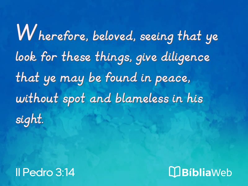 II Pedro 3:14 em imagem para compartilhar