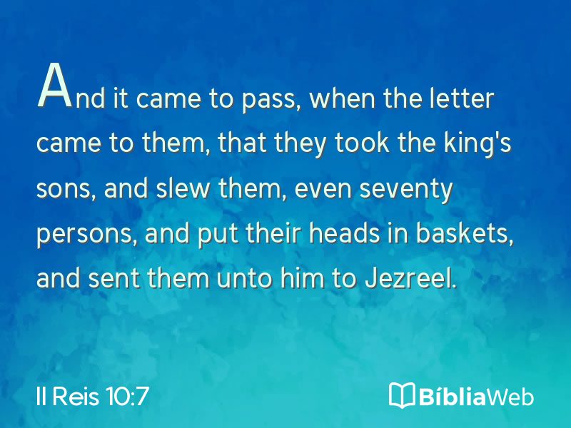 II Reis 10:7 em imagem para compartilhar