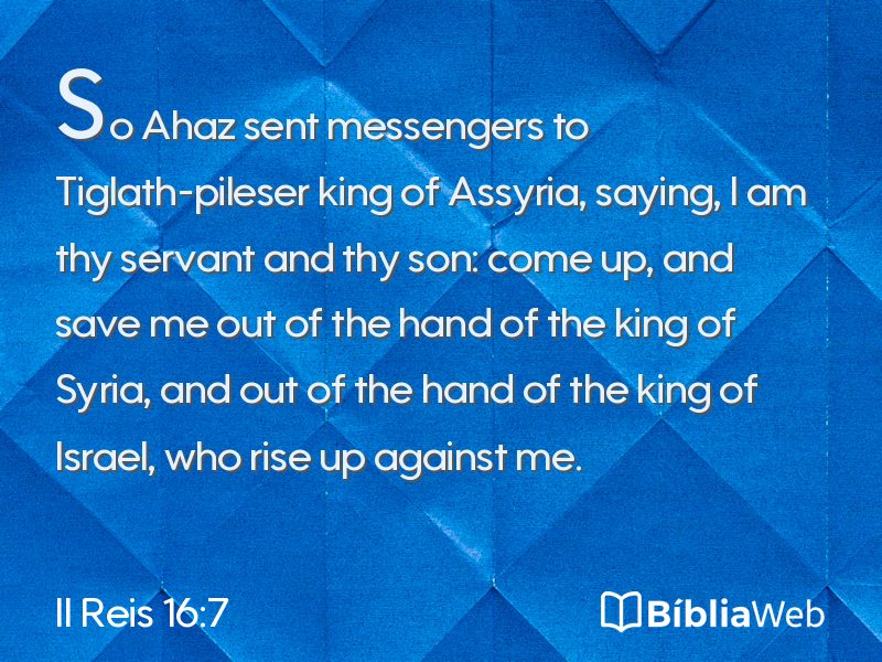 II Reis 16:7 em imagem para compartilhar
