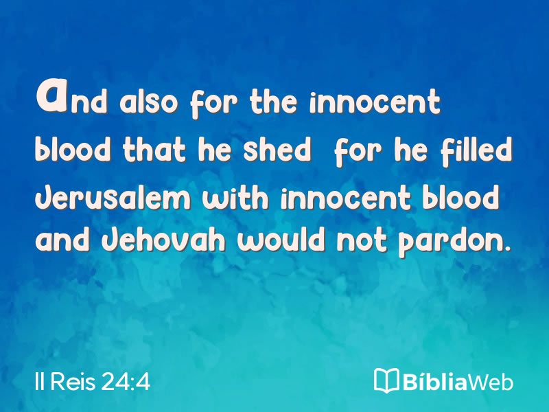 II Reis 24:4 em imagem para compartilhar