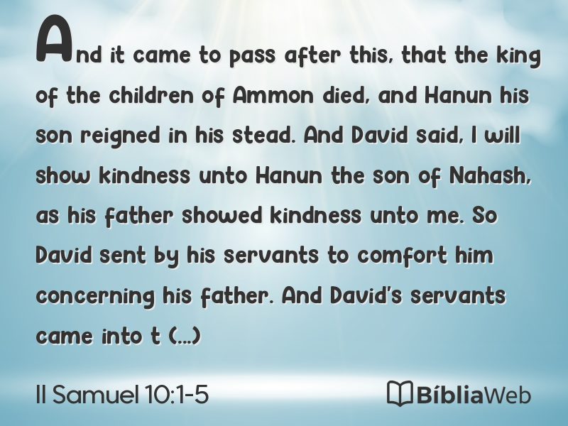 II Samuel 10:1-5 em imagem para compartilhar