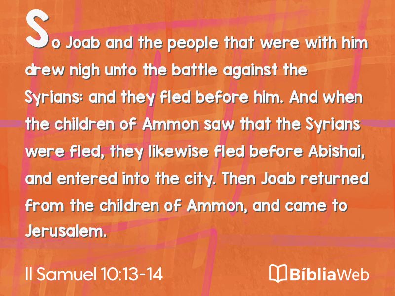II Samuel 10:13-14 em imagem para compartilhar