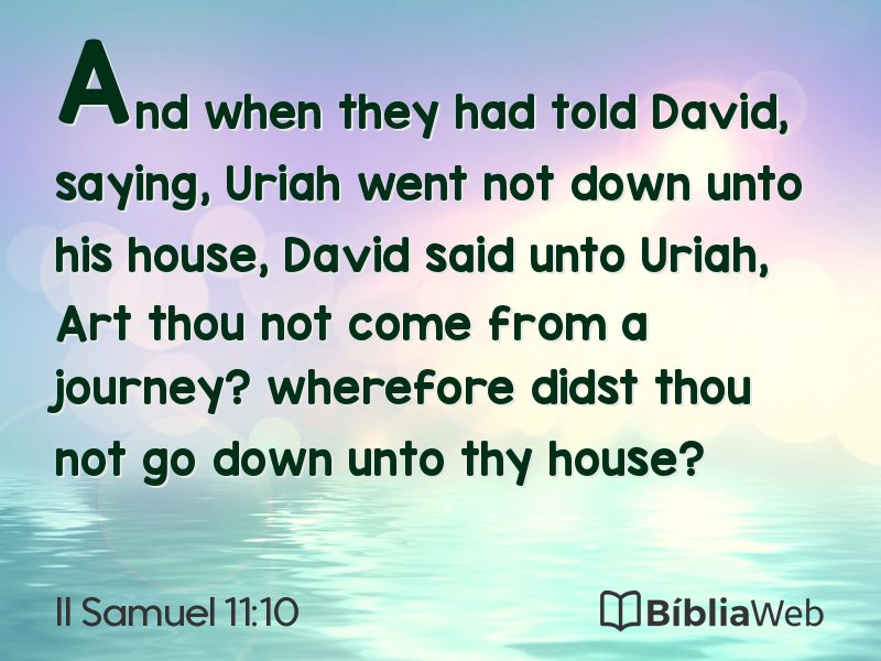II Samuel 11:10 em imagem para compartilhar