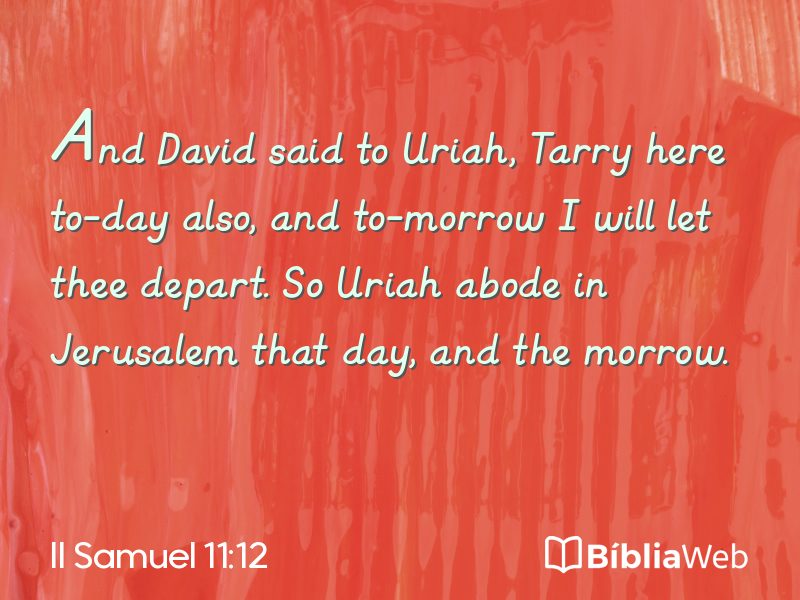 II Samuel 11:12 em imagem para compartilhar