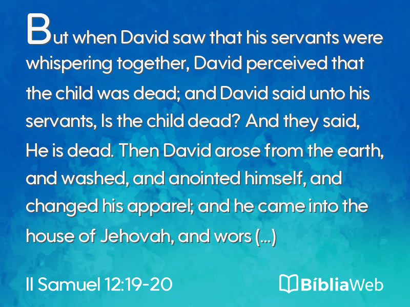 II Samuel 12:19-20 em imagem para compartilhar