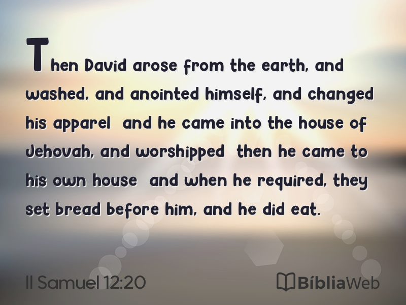 II Samuel 12:20 em imagem para compartilhar