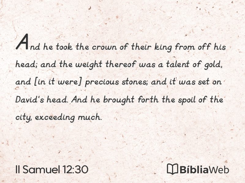 II Samuel 12:30 em imagem para compartilhar