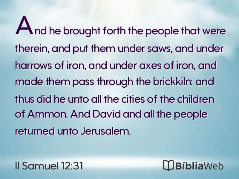 II Samuel 12:31 em imagem para compartilhar