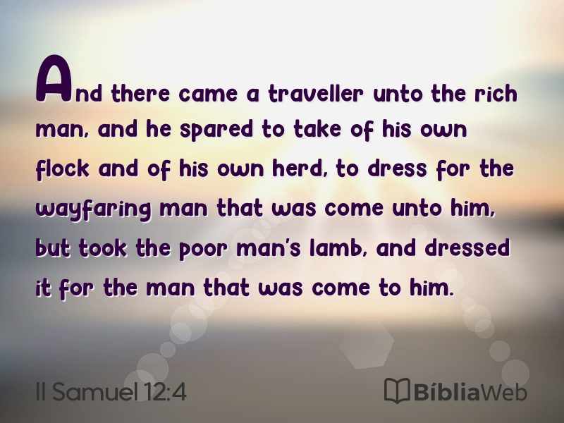 II Samuel 12:4 em imagem para compartilhar