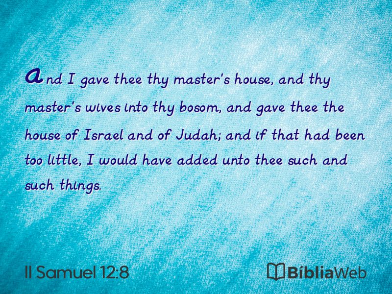 II Samuel 12:8 em imagem para compartilhar