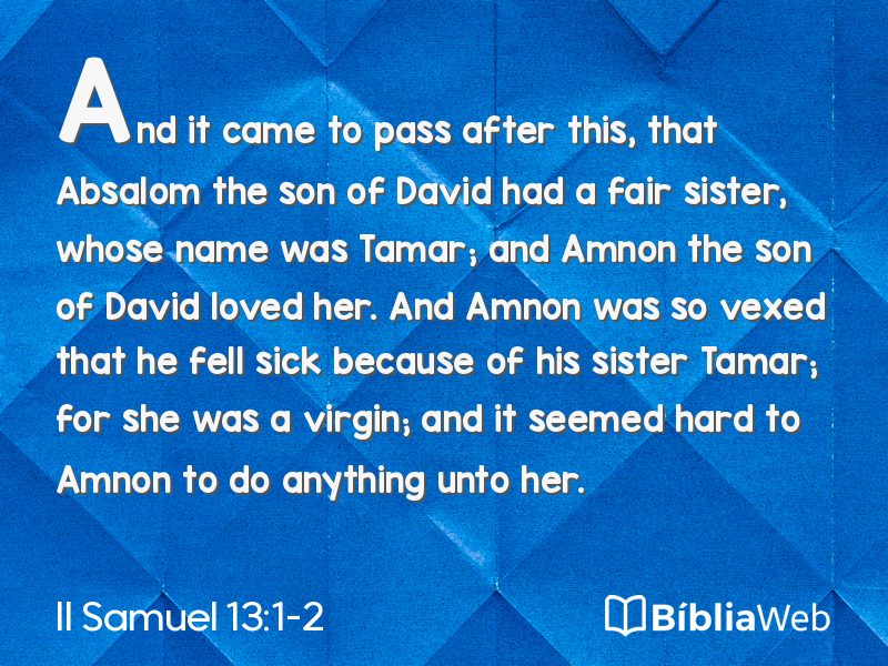 II Samuel 13:1-2 em imagem para compartilhar