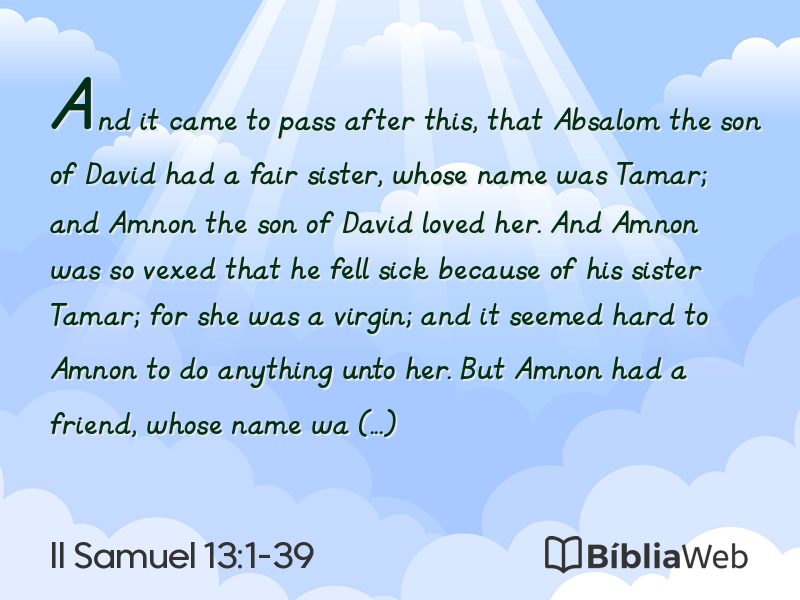 II Samuel 13:1-39 em imagem para compartilhar