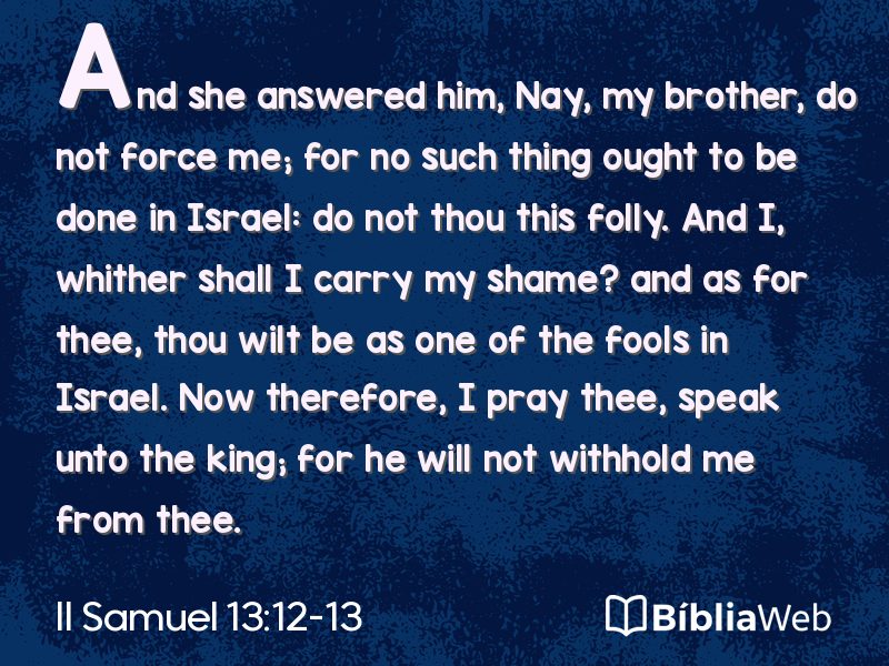 II Samuel 13:12-13 em imagem para compartilhar