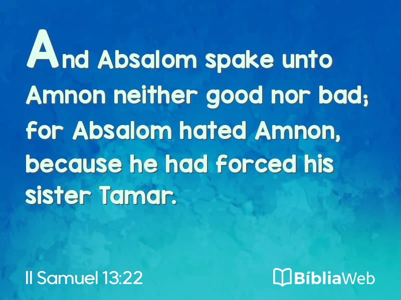 II Samuel 13:22 em imagem para compartilhar