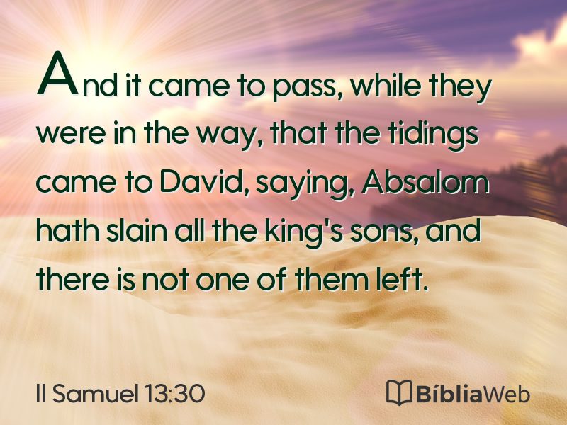 II Samuel 13:30 em imagem para compartilhar