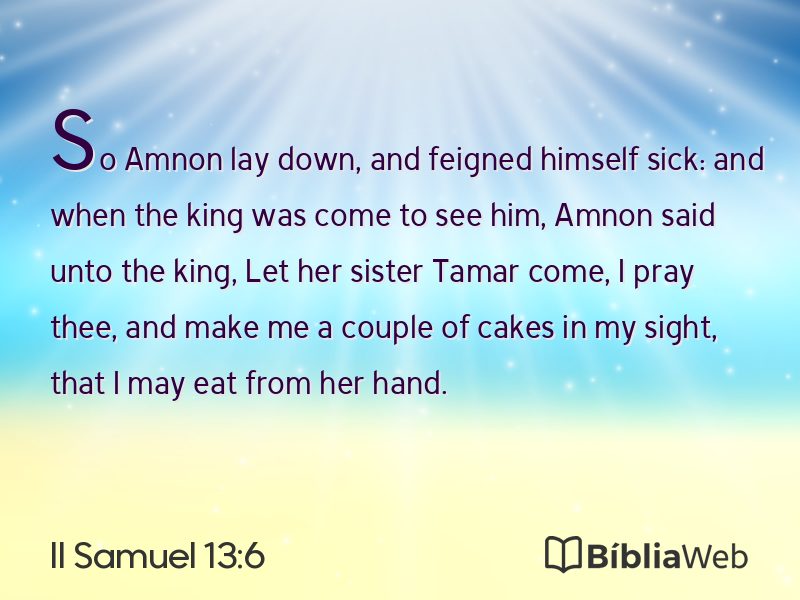 II Samuel 13:6 em imagem para compartilhar