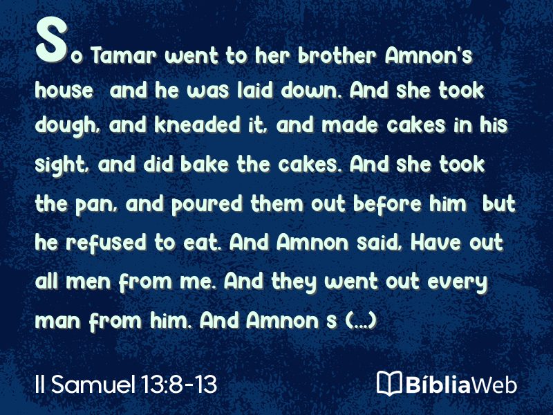 II Samuel 13:8-13 em imagem para compartilhar