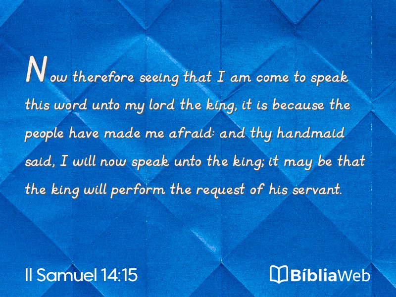 II Samuel 14:15 em imagem para compartilhar