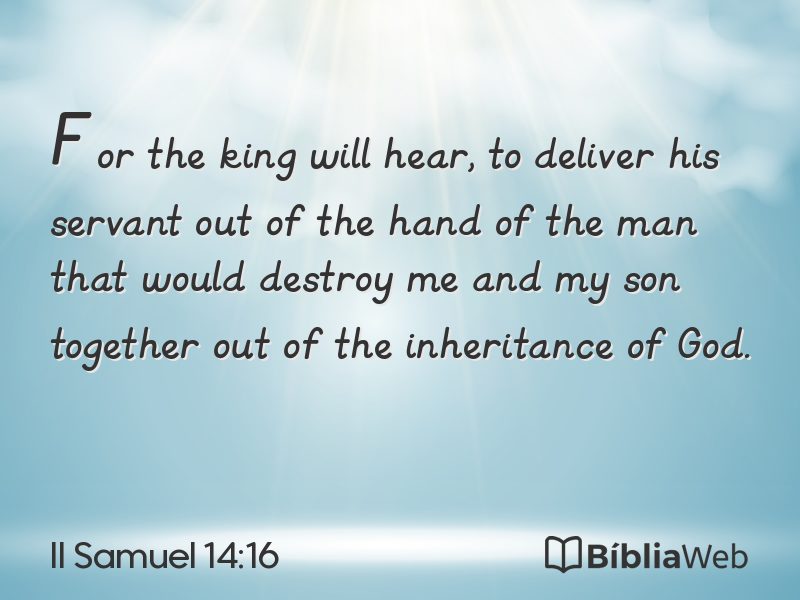 II Samuel 14:16 em imagem para compartilhar