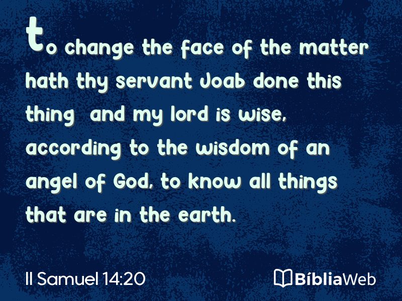 II Samuel 14:20 em imagem para compartilhar