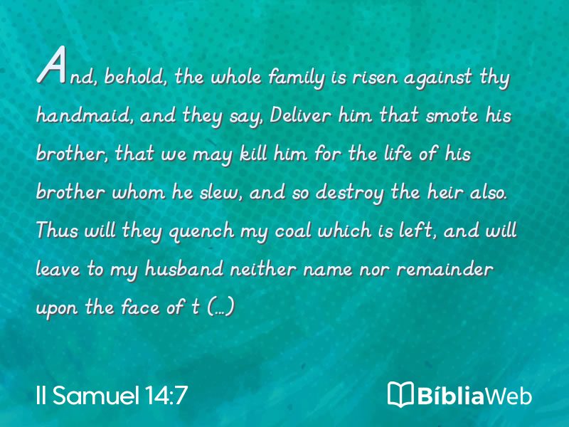 II Samuel 14:7 em imagem para compartilhar