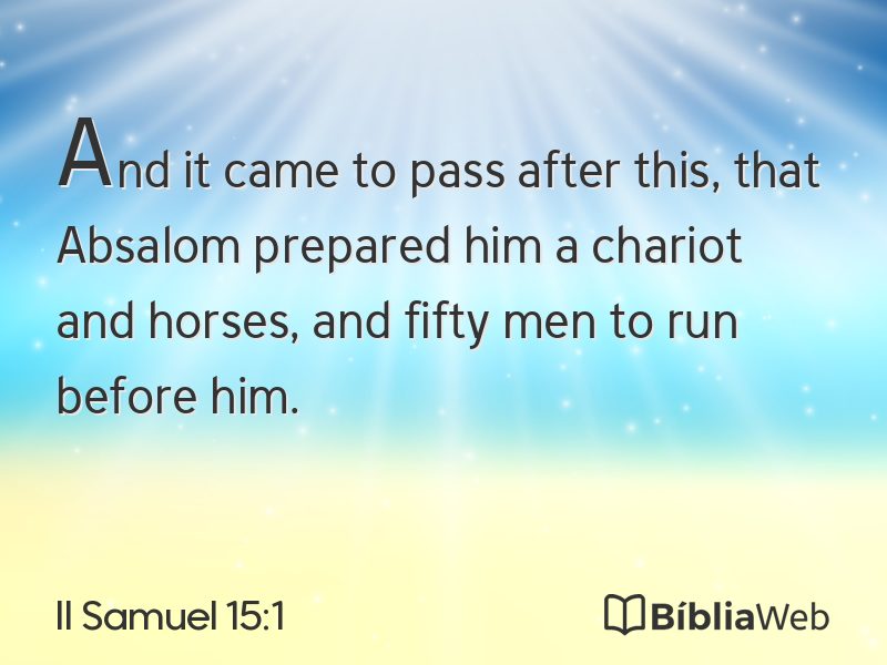 II Samuel 15:1 em imagem para compartilhar