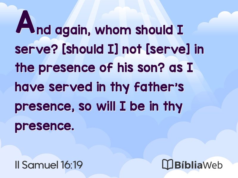 II Samuel 16:19 em imagem para compartilhar