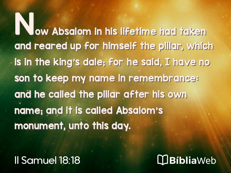 II Samuel 18:18 em imagem para compartilhar
