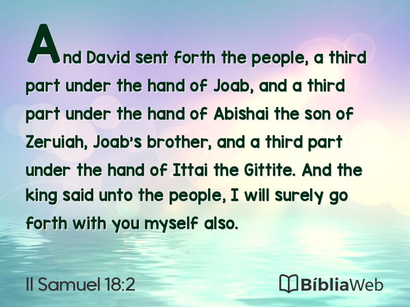 II Samuel 18:2 em imagem para compartilhar