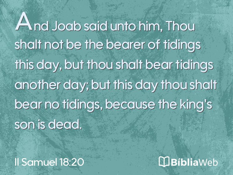 II Samuel 18:20 em imagem para compartilhar