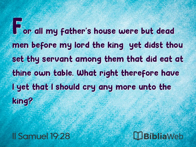 II Samuel 19:28 em imagem para compartilhar
