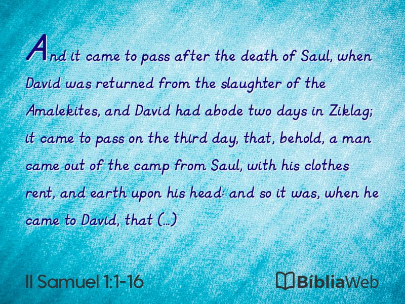 II Samuel 1:1-16 em imagem para compartilhar