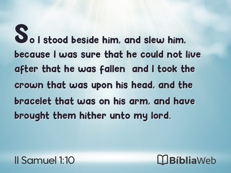 II Samuel 1:10 em imagem para compartilhar