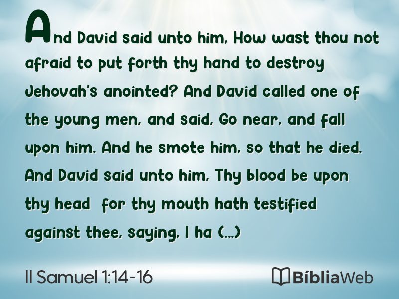 II Samuel 1:14-16 em imagem para compartilhar
