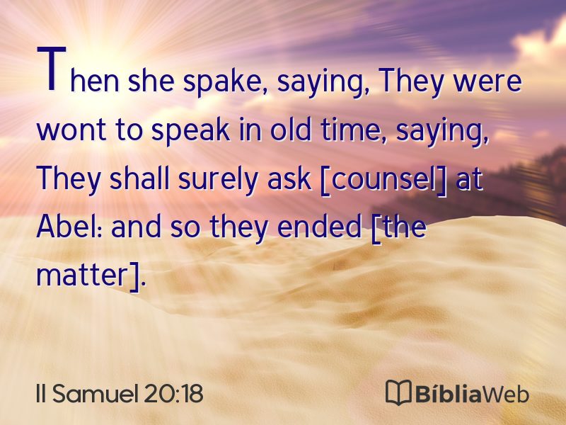 II Samuel 20:18 em imagem para compartilhar