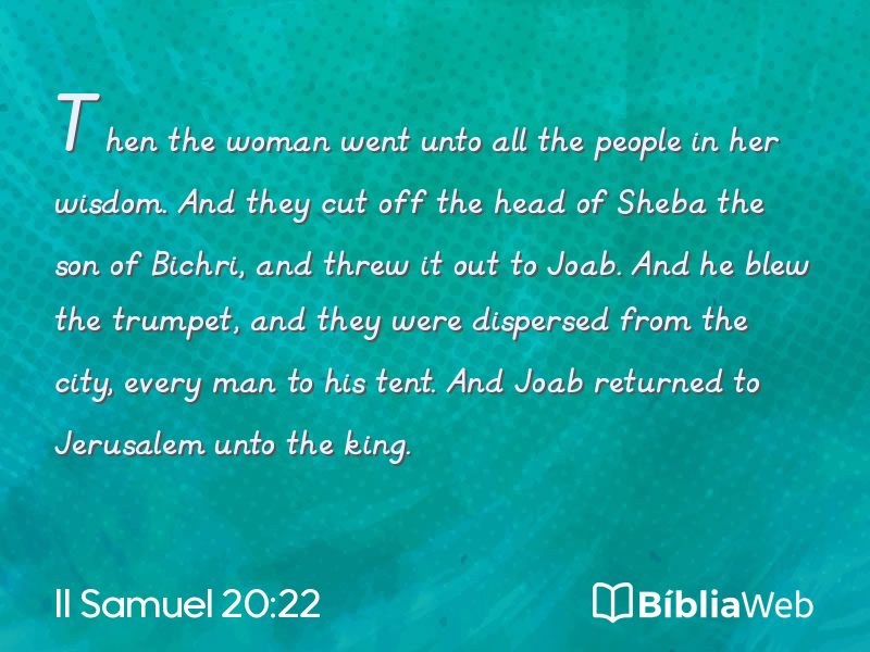 II Samuel 20:22 em imagem para compartilhar