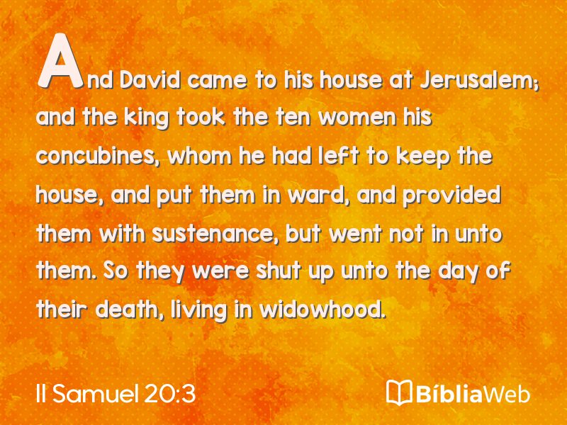 II Samuel 20:3 em imagem para compartilhar