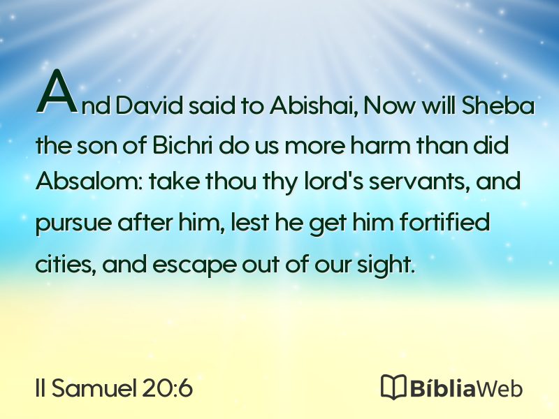 II Samuel 20:6 em imagem para compartilhar