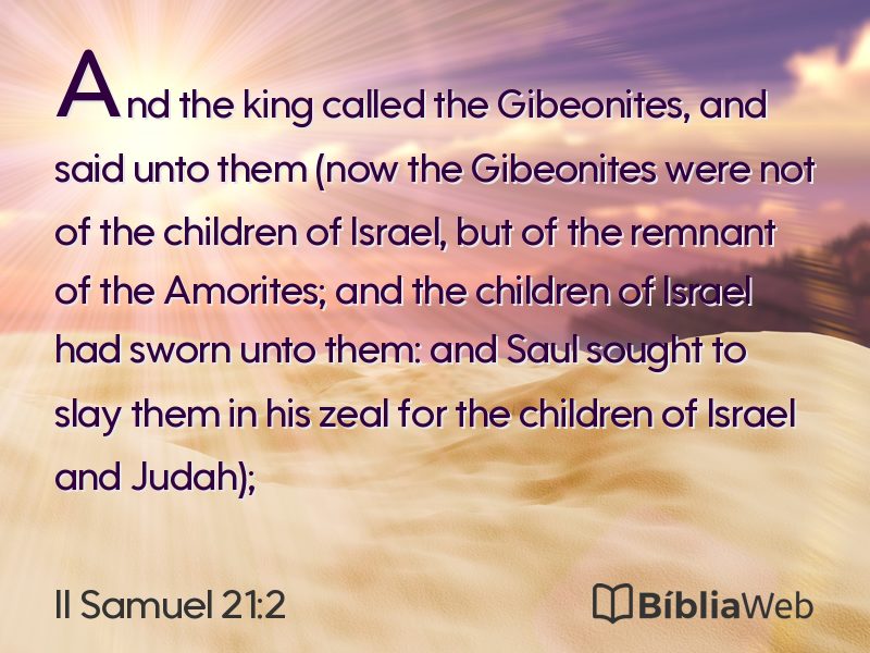 II Samuel 21:2 em imagem para compartilhar