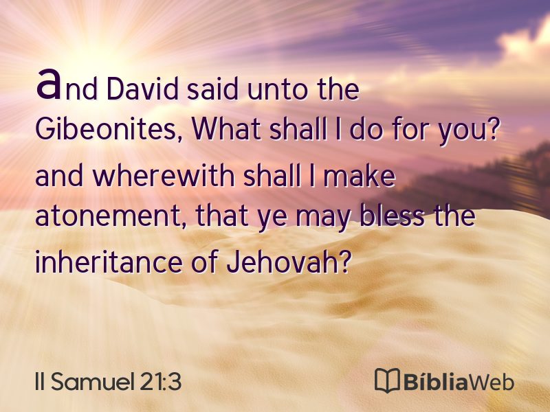 II Samuel 21:3 em imagem para compartilhar