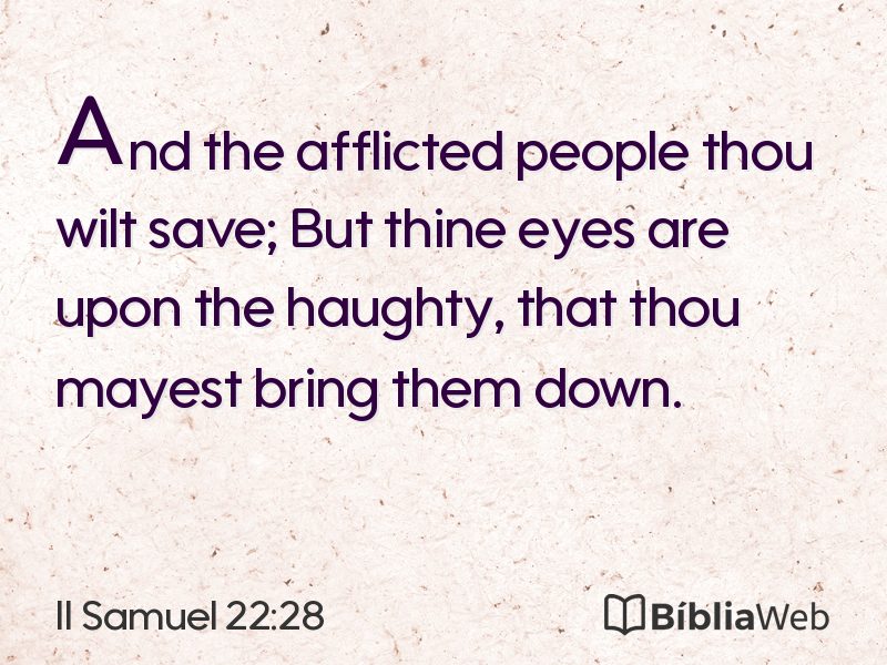II Samuel 22:28 em imagem para compartilhar